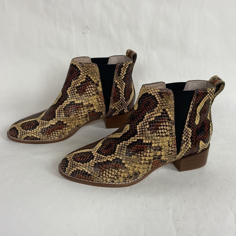 Madewell The Carina Boot in Snake Embossed Leather Ankle Chelsea Boot Booties - Picture 16 of 16